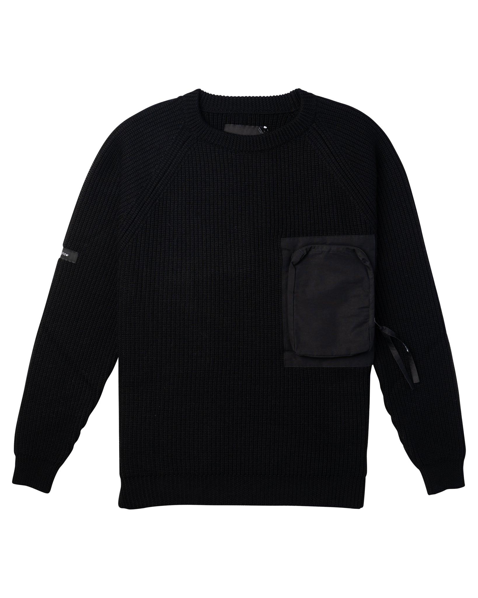 Tobias Birk Nielsen Knitted Sweater With Zipped Chest Pocket Black/Black